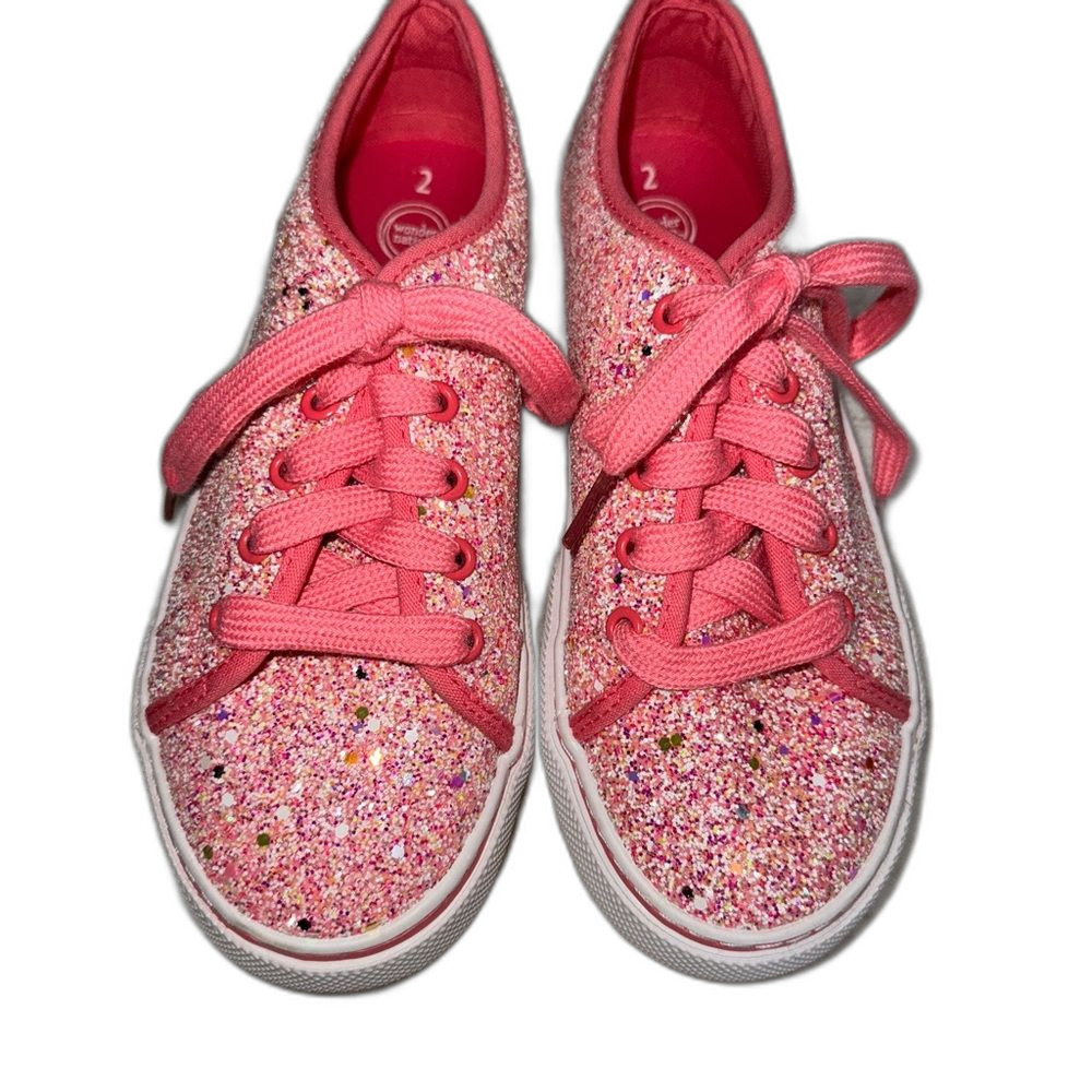 Wonder Nation Glittery Pink Sneakers Size 2 NWOT